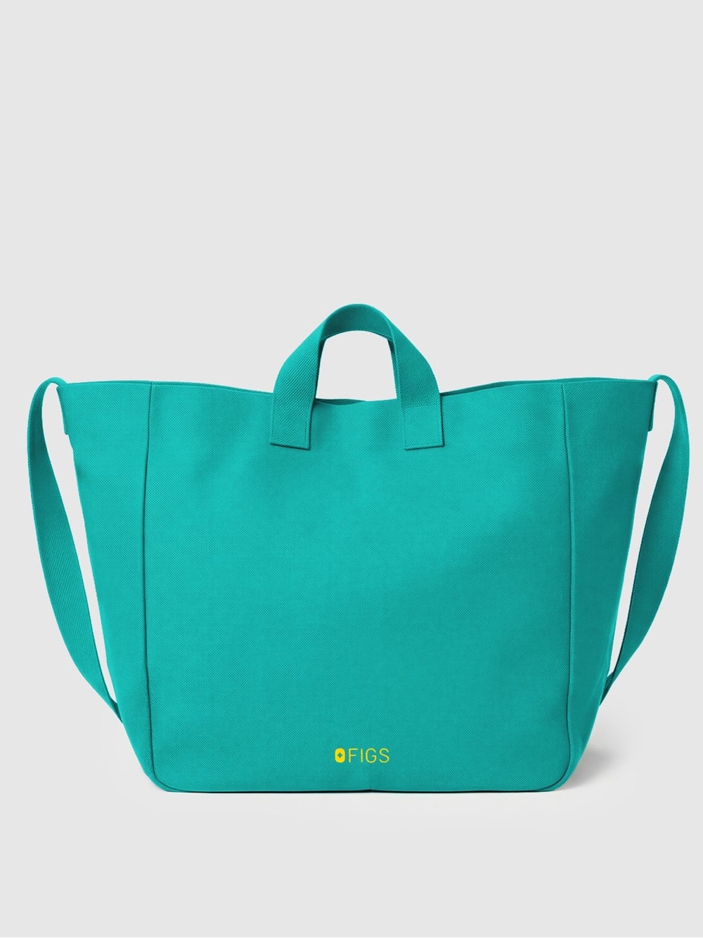 NWT FIGS A Very Large Needle Canvas Tote Emerald Green Nurse Work Travel Bag View 2